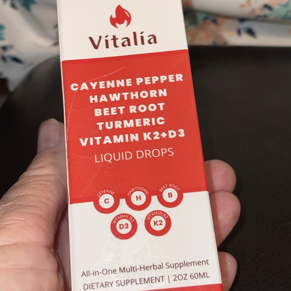 Cayenne Pepper Hawthorn Beet Root Turmeric Vitamin K2+D3 Drops New/exp ...