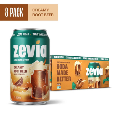 #ad 8 Pack Zevia Zero Sugar Creamy Root Beer Soda Pop 12 fl Oz... $6.99