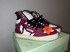 Off White 3.0 Off Court Glitter High Top Pink Women's Sneakers Size 9.5