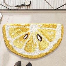 Fun Fruit Lemon Shape Bathroom Floor Mat Absorbent Non-Slip Area Rug