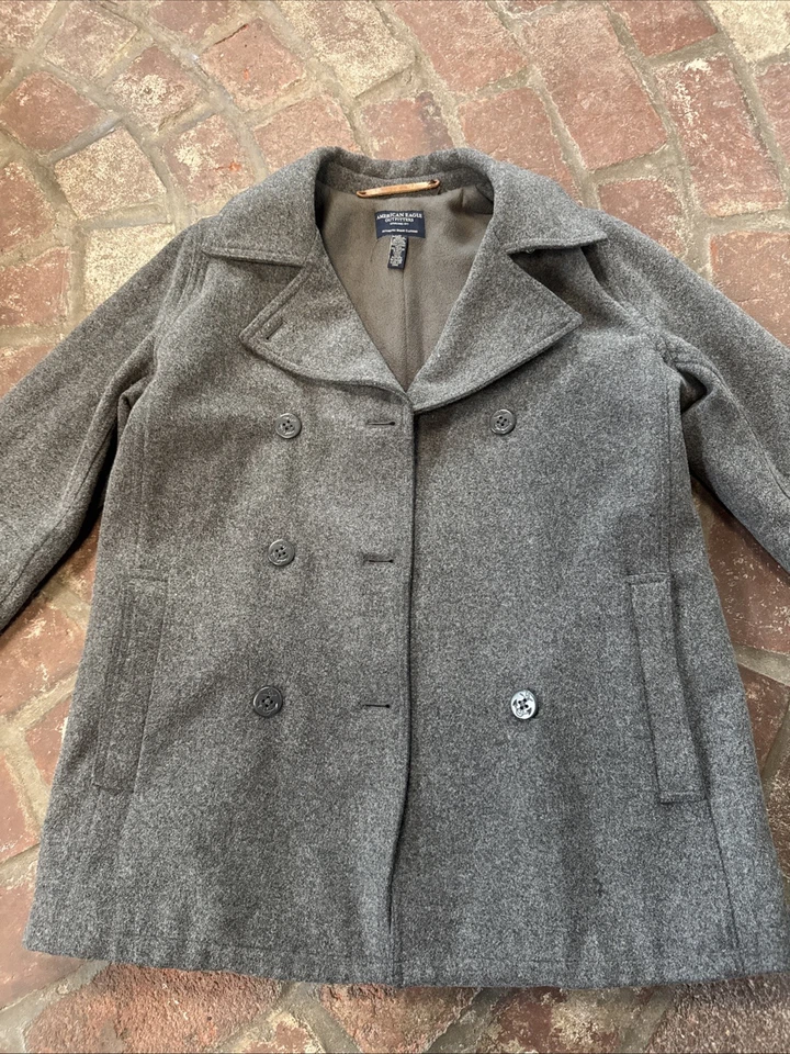 Chaquetón de Colección American Eagle Mezcla de Lana con Doble Pecho Talla M Forrado de Vellón Foto 3 de 4