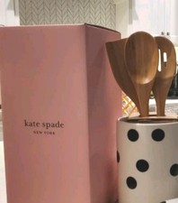 Kate Spade Lenox DECO DOT BLACK Wood Utensil ...