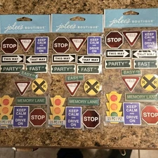 3 Packs Jolee's Boutique Road Signs 3D Stickers Scrapbooking Embellishments READ