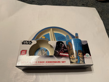 Star Wars 5pc Bamboo Fiber Dinnerware Set Best Buds Millennium Falcon R2D2