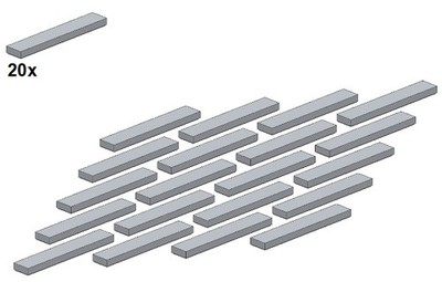 LEGO  - Smooth Parts - Lightbluishgray - 6636-10 - 1x6 (20Stk) - Fliese - Hellgr