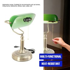 Zielona szklana lampa biurkowa bankierzy bezstopniowa ściemnialna lampa stołowa wtyczka lampa