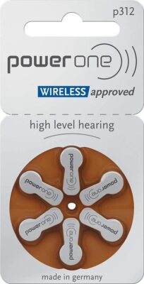 10 Packs (60 Batteries) German PowerOne Size 312 Hearing Aid Batteries, Exp 2029