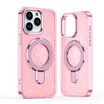 Glitzer SchutzHülle Magnet Stand Handy Tasche für iPhone 17 16 Pro Max 15 14 13