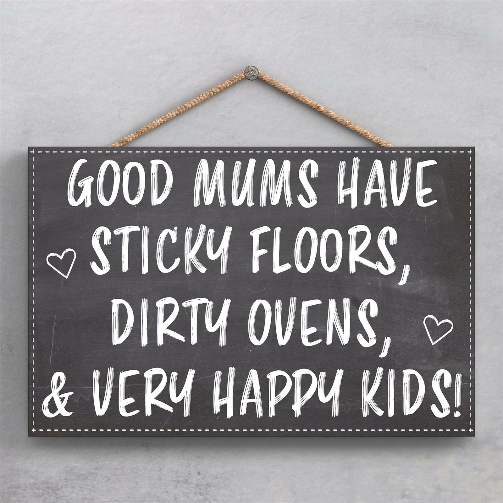 MOMS STICKY FLOORS KITCHEN THEMED DECORATIVE WOODEN HANGING PLAQUE