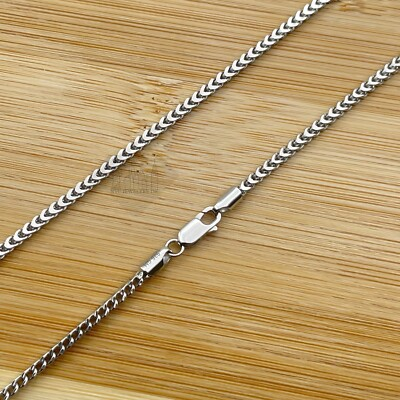 #ad Italian Solid Sterling Silver Franco Chain Necklace Thick 925 Silver Chain 2.5MM $115.76