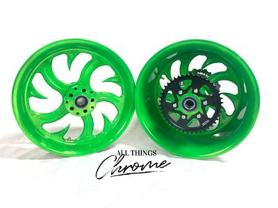 #ad GSXR 240 FAT TIRE LOLLYPOP LIME SHARK TOOTH WHEELS 01 05 SUZUKI GSXR 600 750 $3299.99