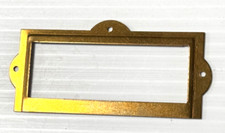 24 Vtg File Drawer ID Frame Cabinet Label Card Catalog Tag Holder Brass Plated