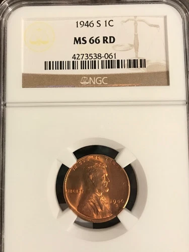 1946 S Lincoln Wheat Cent MS66RD NGC GRADED