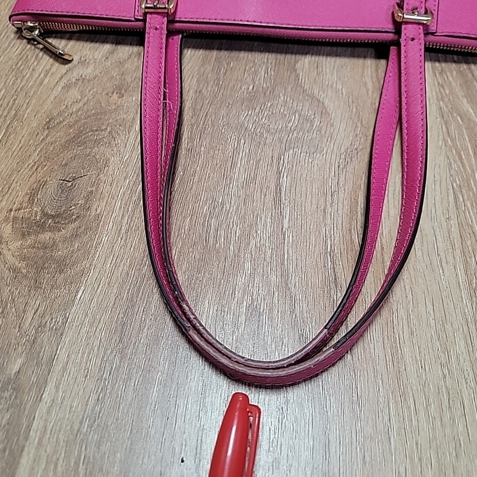 Michael Kors Jet Set Travel Fushia Saffriano Leather Top Zip Shoulder