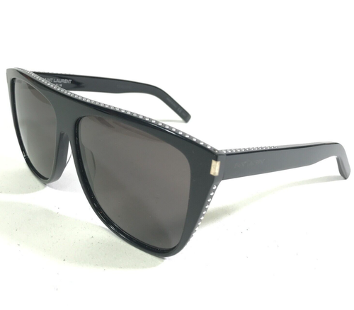 Gafas de sol Saint Laurent SL1 022 negro oro marcos de gran tamaño lentes negras - Imagen 1 de 12