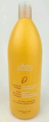 Back To Basics Coconut Mango Conditioner 33.8 oz For Thick Coarse Hair New