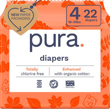 Size 4 Eco-Friendly Diapers 18-31Lbs Totally Chlorine Free TCF Hypoallergeni