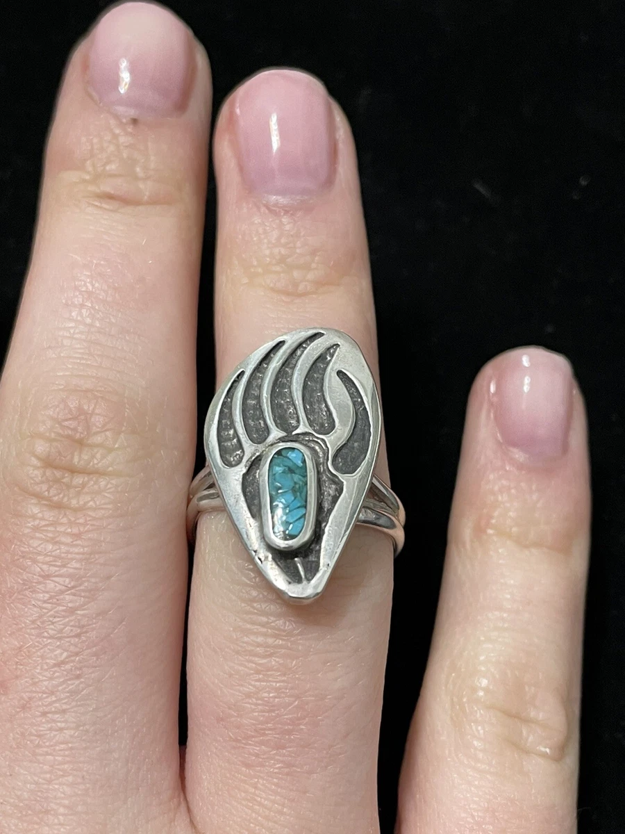 Bear claw turquoise sale ring
