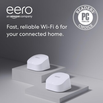 Eero 6 Dual-band Mesh Wi-Fi 6 router System with built-in Zigbee smart home hub 