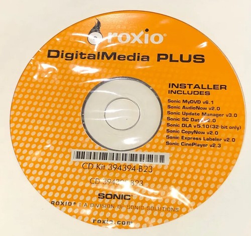 Roxio DigitalMedia Plus Installer CD Sonic Solutions CinePlayer DLA 394394-B23