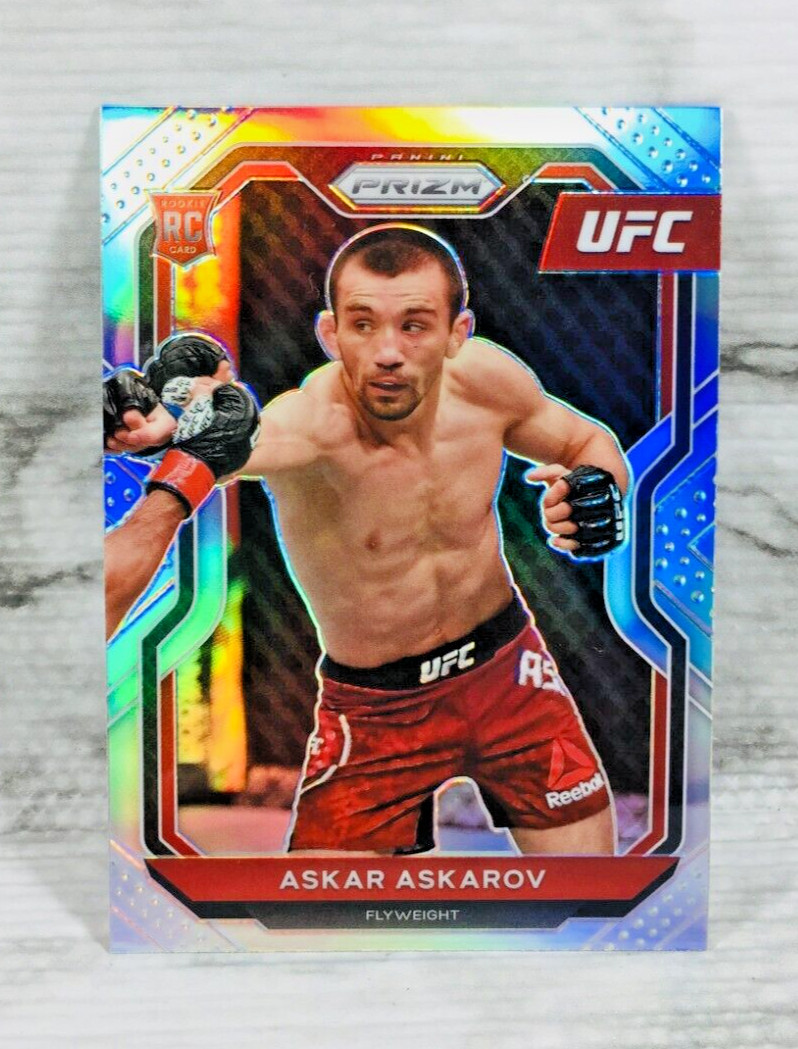 2021 PANINI UFC PRIZM #8 "ASKAR ASKAROV" SILVER PRIZM RC ROOKIE CARD (C)
