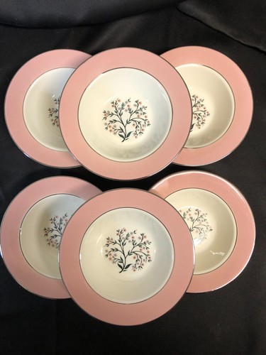 Lot of (6) Homer Laughlin Cavalier Eggshell Springtime 1950s Berry Bowl 6" Dia - Picture 2 of 6