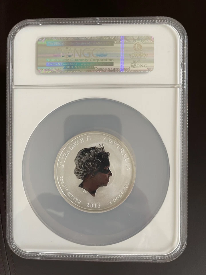 2015 2oz Silver Year of the Goat Early Releases Lunar Series II NGC MS70 - Image 4 of 4