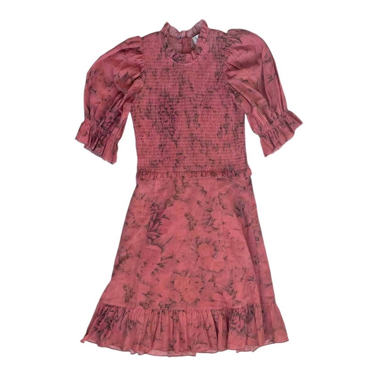 【完売品】サンサカエプチ　Laura smocked dress Laura White Smocked Dress with Embroidery