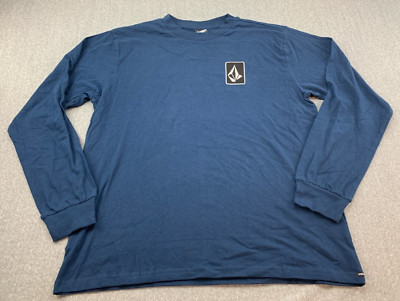 Volcom Skate Vitals Relics Long Sleeve T-shirt Mens Large Blue two side Graphics