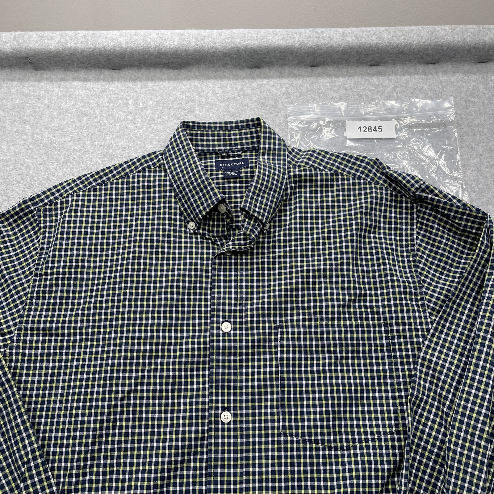 Structure Men's Large Multi-Colored Gingham Long … - image 10