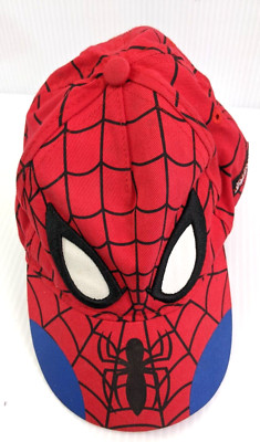 Marvel Spiderman Embroidered Cap Hat Black Red Adjustable Youth Size