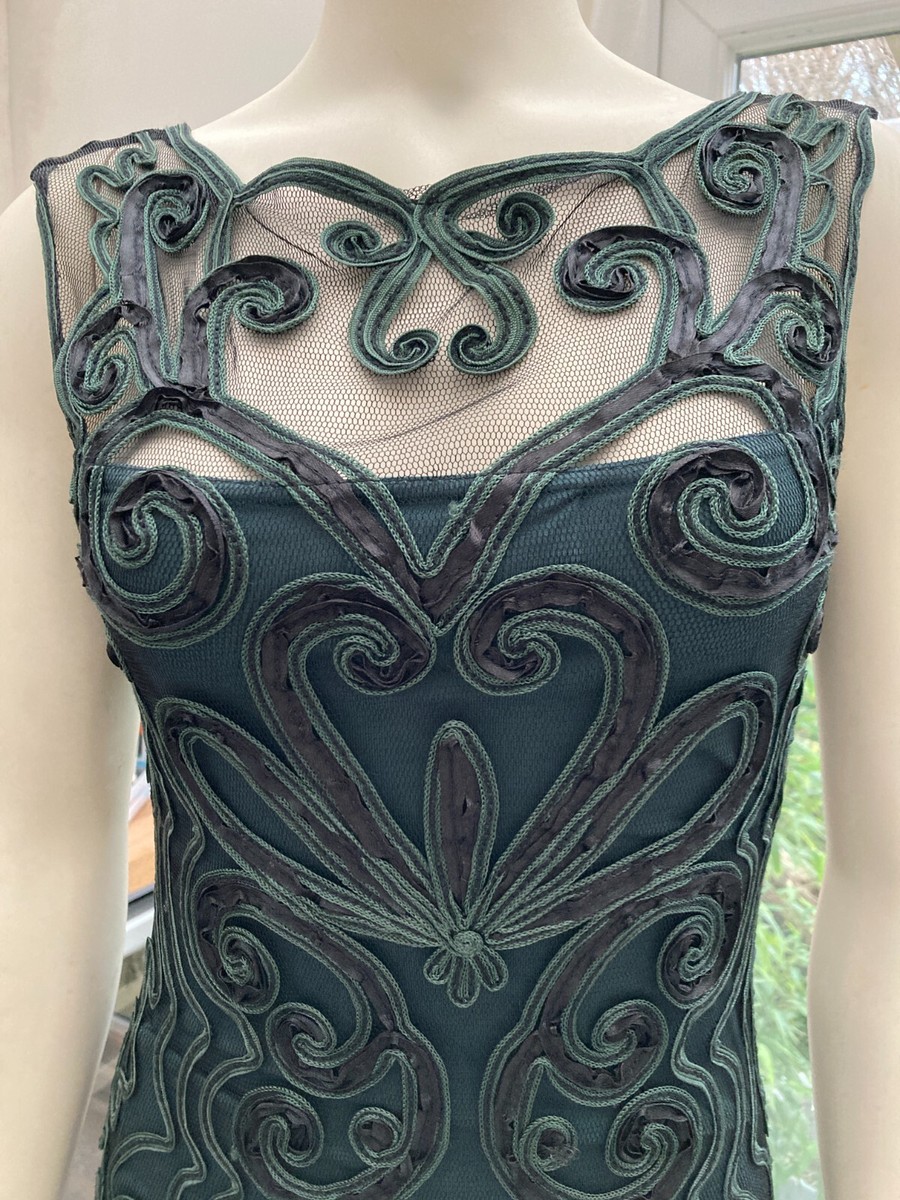 Phase Eight Collection 8 Tapework Lace 63" Long Maxi Dark Green Lace Dress 8  | eBay UK