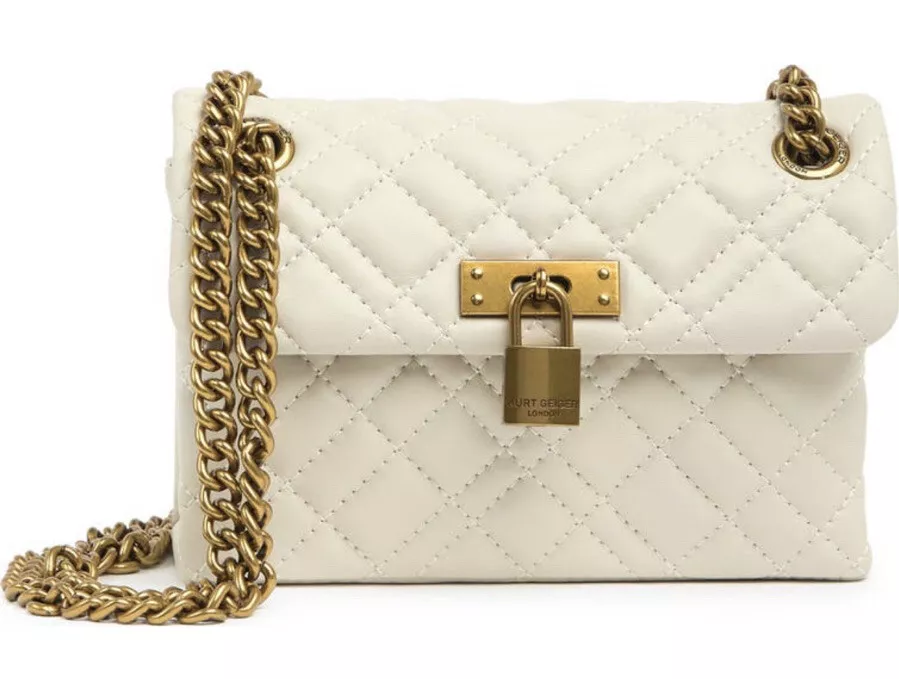 Kurt Geiger London Kurt Geiger Mini Brixton Diamond Quilted Leather Pad  Lock Shoulder Bag