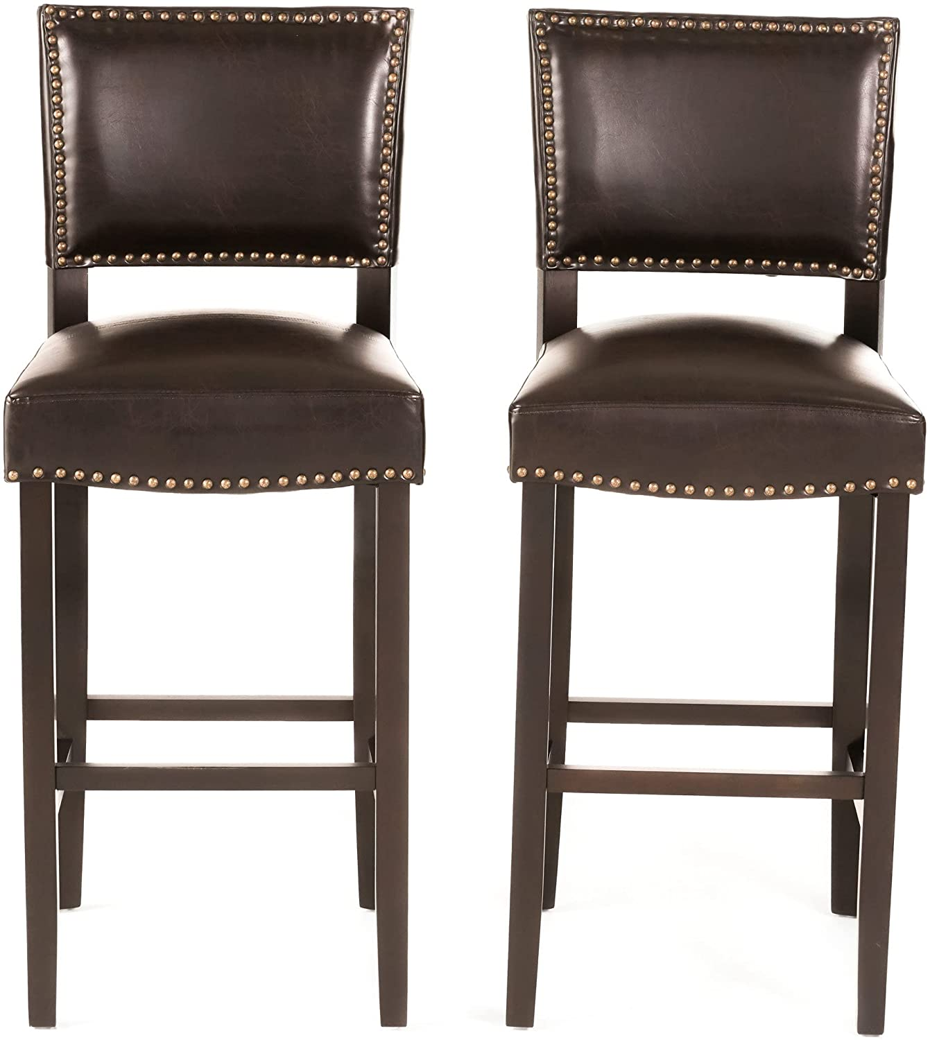 Christopher Knight Home Mayfield 2-Pc Bonded Leather Backed Barstools Set