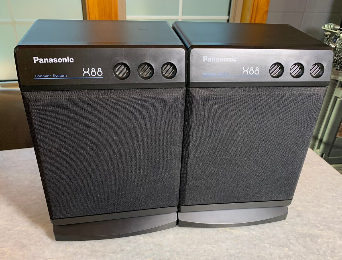 Vintage 1980s 80s Panasonic SB-X88 Black Low Wattage Bookshelf
