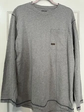 Ariat® Men's Rebar  Grey Long Sleeve Workman T-Shirt Size XL Excellent Condition