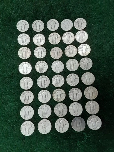 One Roll  1925-1930 Standing Liberty 25 Cent Quarters 40 Coins $10 Face Value