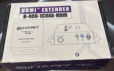 Binary B-400-1COAX-HDIR HDMI Extender Transmitter/Receiver Kit Coax IR HDMI 2.0