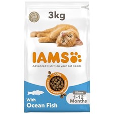 IAMS Kitten Complete Dry Cat Food Ocean Fish 3kg - For Healthy Growth 5.42 per kilo
