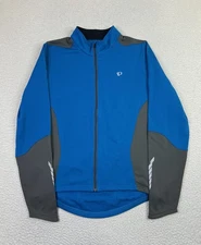 Pearl Izumi Jacket Mens XL Blue Gray Select Thermal Fleece Cycling Full Zip