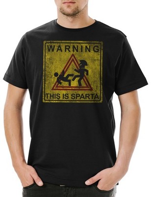 Warning This Is Sparta Sign Herren T-Shirt S Angebot Das ist Spartaner