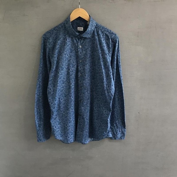 Men Glanshirt Shirt Navy Cotton 40 /L / 48