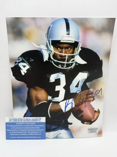 Bo Jackson SIGNED Los Angeles Raiders 8x10 Photo AD COA NFL HEISMAN