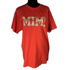 MIMI T Shirt LARGE Red Tulip Floral Texture Short Sl  Gildan -  MADE BY ME!