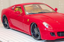 Hot Wheels 1/18 Ferrari 599 GTB Fiorano Custom Stanced Lowered Red Diecast Model