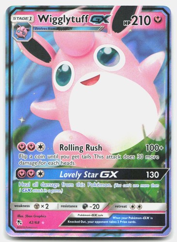 Hidden Fates Wigglytuff GX 42/68 Near Mint Holo Pokemon UR Tcg Card