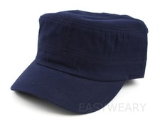 Mens Womens 100% Cotton Military Cap Cadet Castro Army Hat Flat Top Baseball Cap