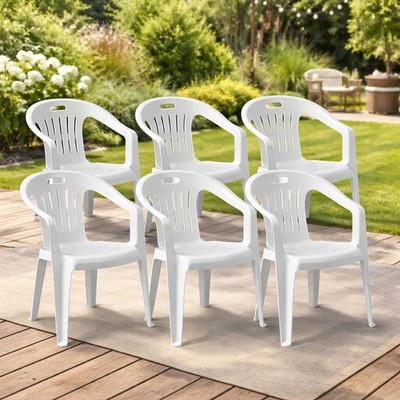 6 Stück Gartenstuhl Stapelstuhl MOJAWO PIONA Bistrostuhl Stapelsessel Kunststoff