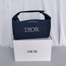 Christian Dior Cosmetic Makeup Bag Pouch With Top Handle New in Box  Blue