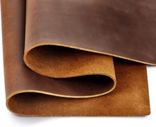 Full Grain Crazy Horse Leather Sheet 8"x12" Brown – 1.8-2.0MM for Crafts & DIY 